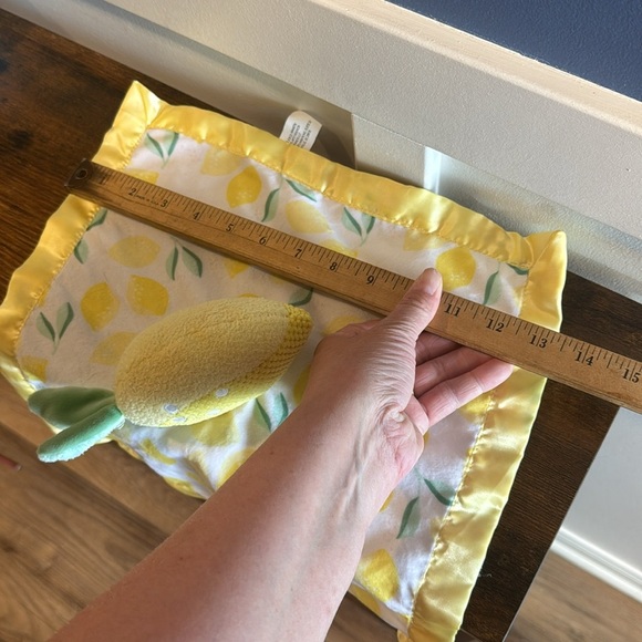 Cloud Island Plush Lemon Yellow Satin Trim Security Blanket Lovey 13.5" - Picture 7 of 7